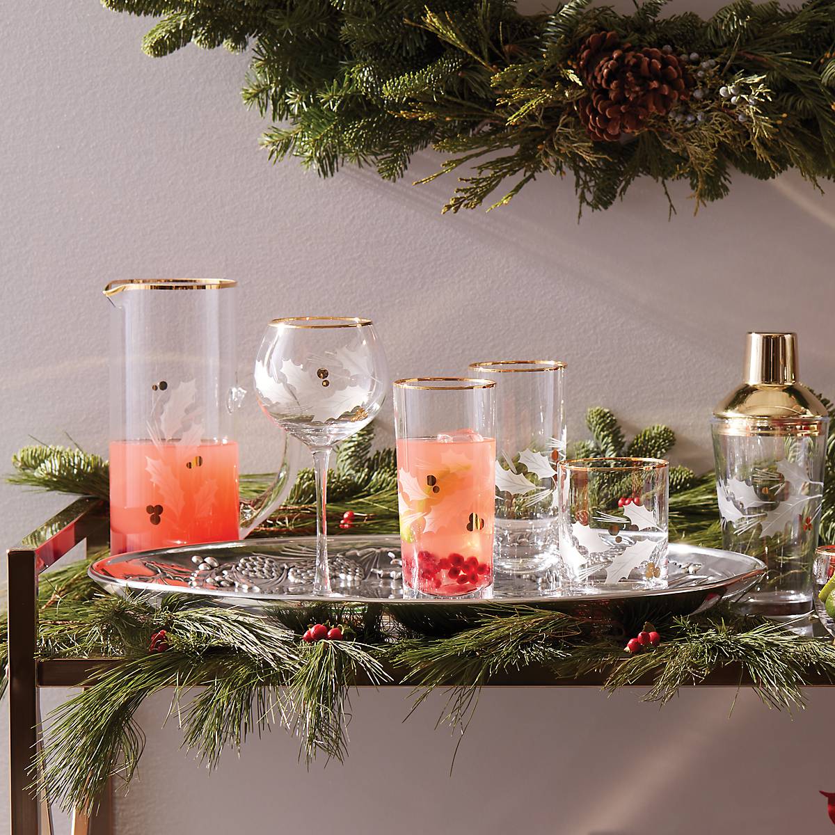 Holiday Gold Highball Glasses. Set of 4 - Image 3