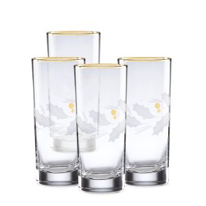 Alternative view of Holiday Gold Highball Glasses. Set of 4
