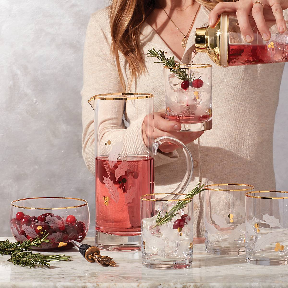 Holiday Gold Double Old-Fashioned Glasses. Set of 4 - Image 7