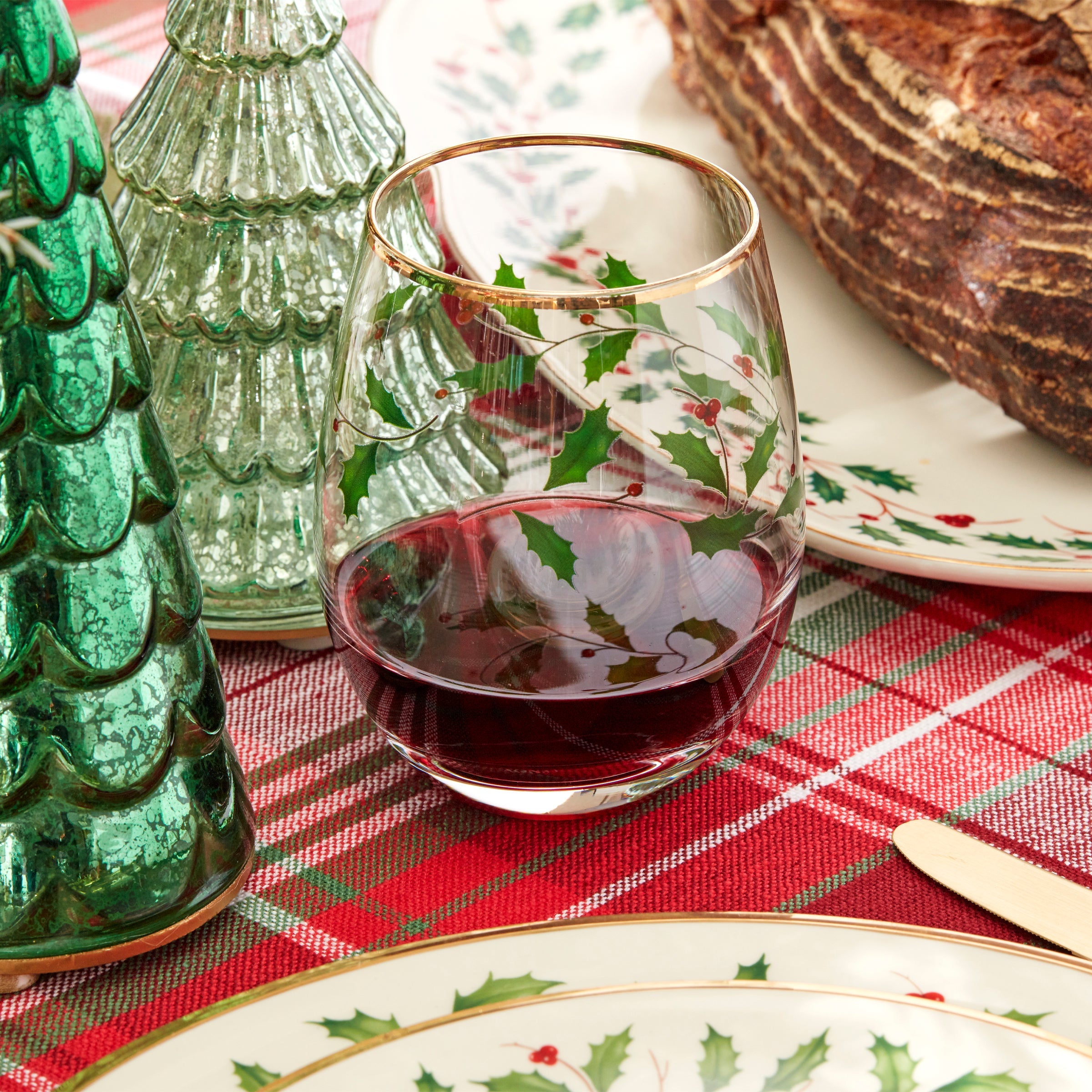 Holiday Stemless Wine Glasses. Set of 4 - Image 4