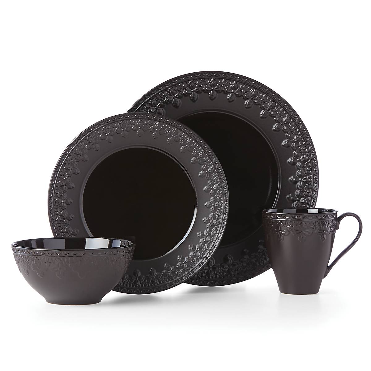 Chelse Muse Fleur Black All-Purpose Bowls. Set of 4 - Image 8