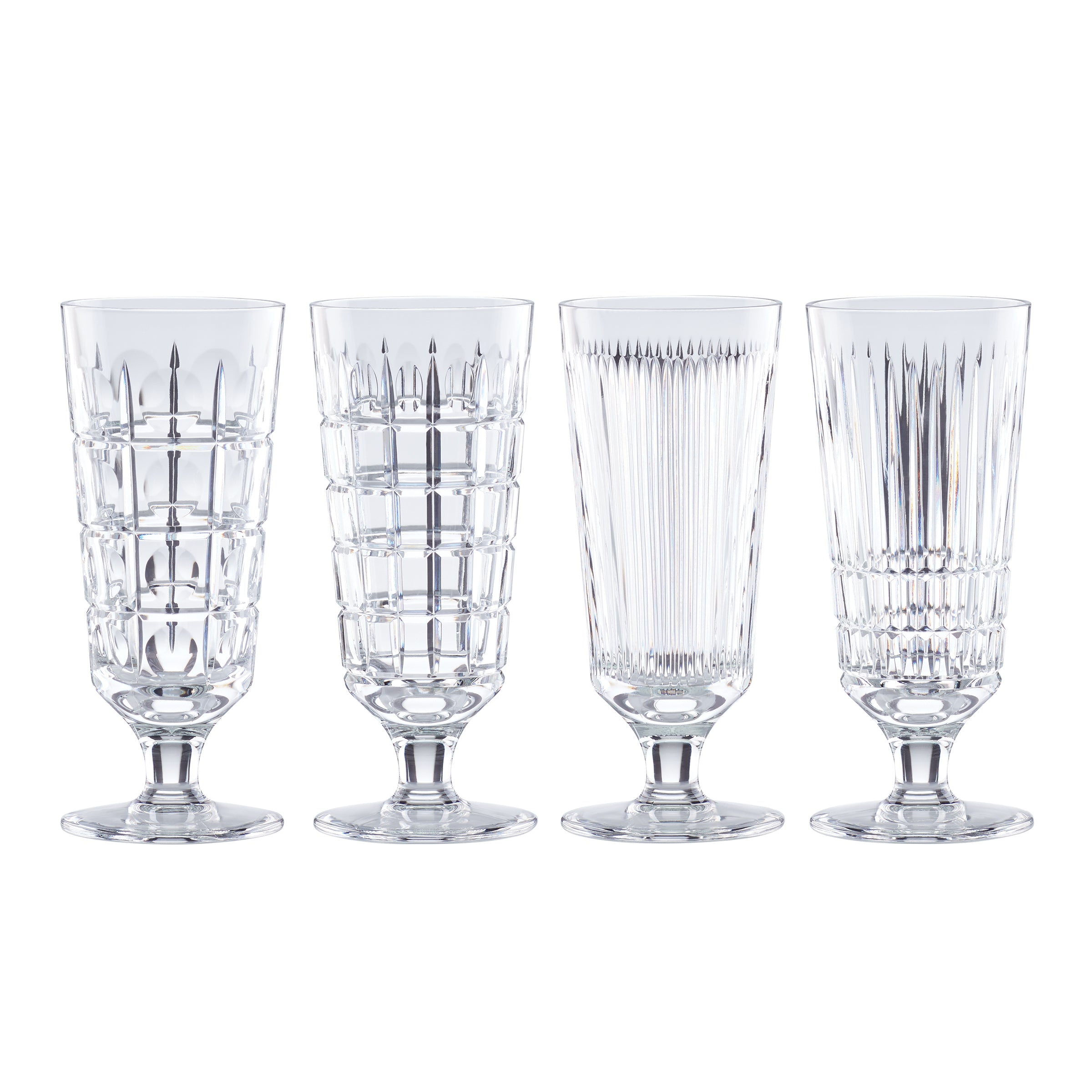 New Vintage Crystal Iced Beverage Glasses. Set of 4