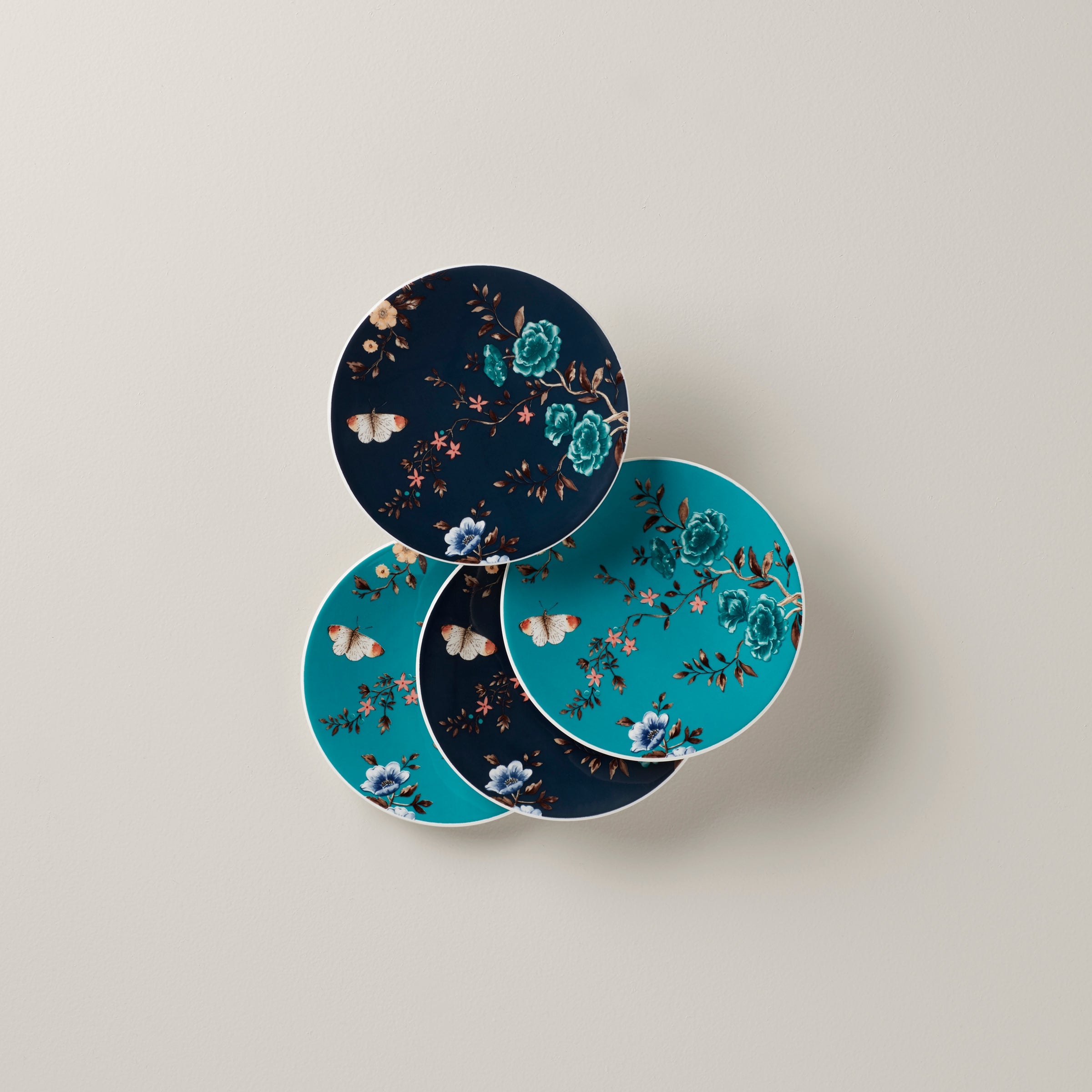 Sprig & Vine Tidbit Plates. Set of 4