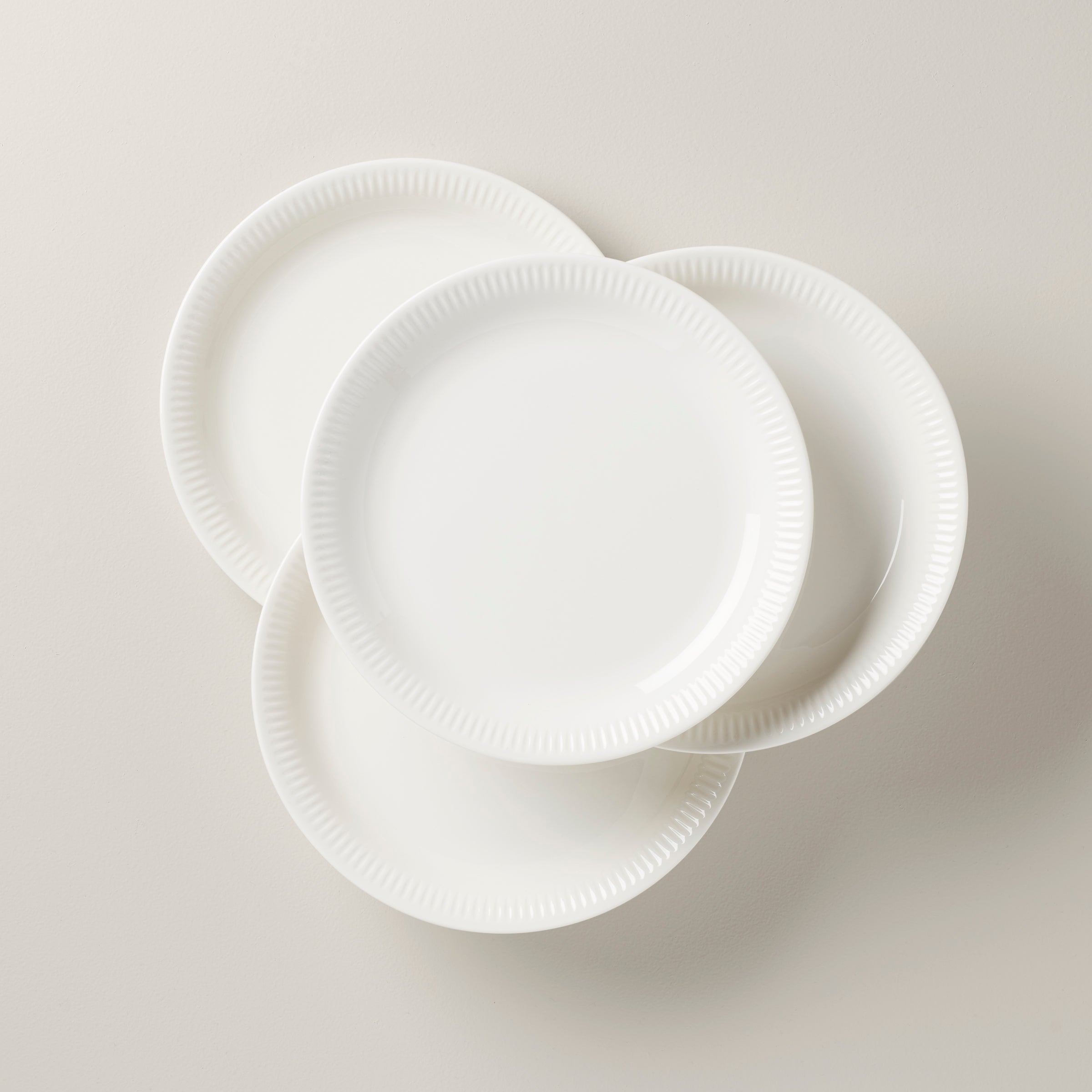 Profile White Dinner Plates. Set of 4