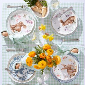 Alternative view of Butterfly Meadow Bunny Accent Plates. Set of 4