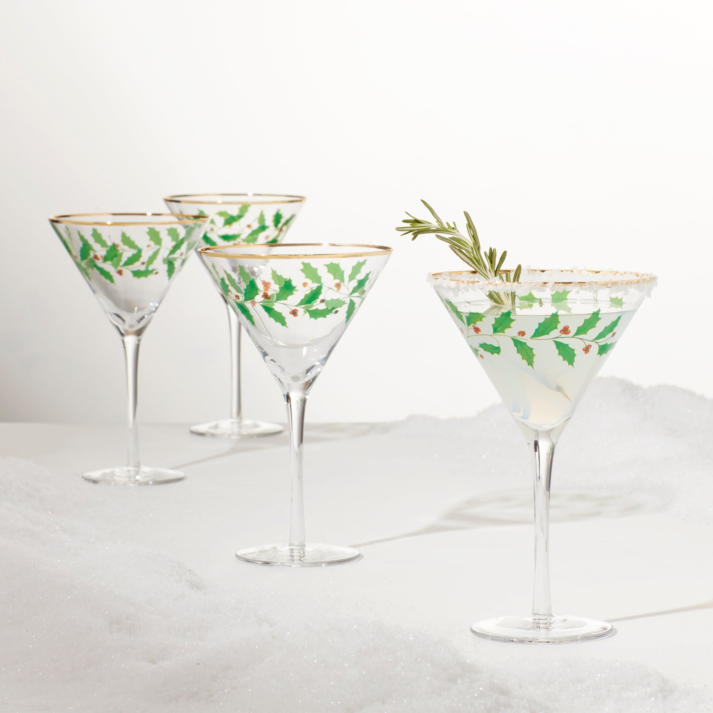 Holiday Martini Glasses. Set of 4 - Image 5
