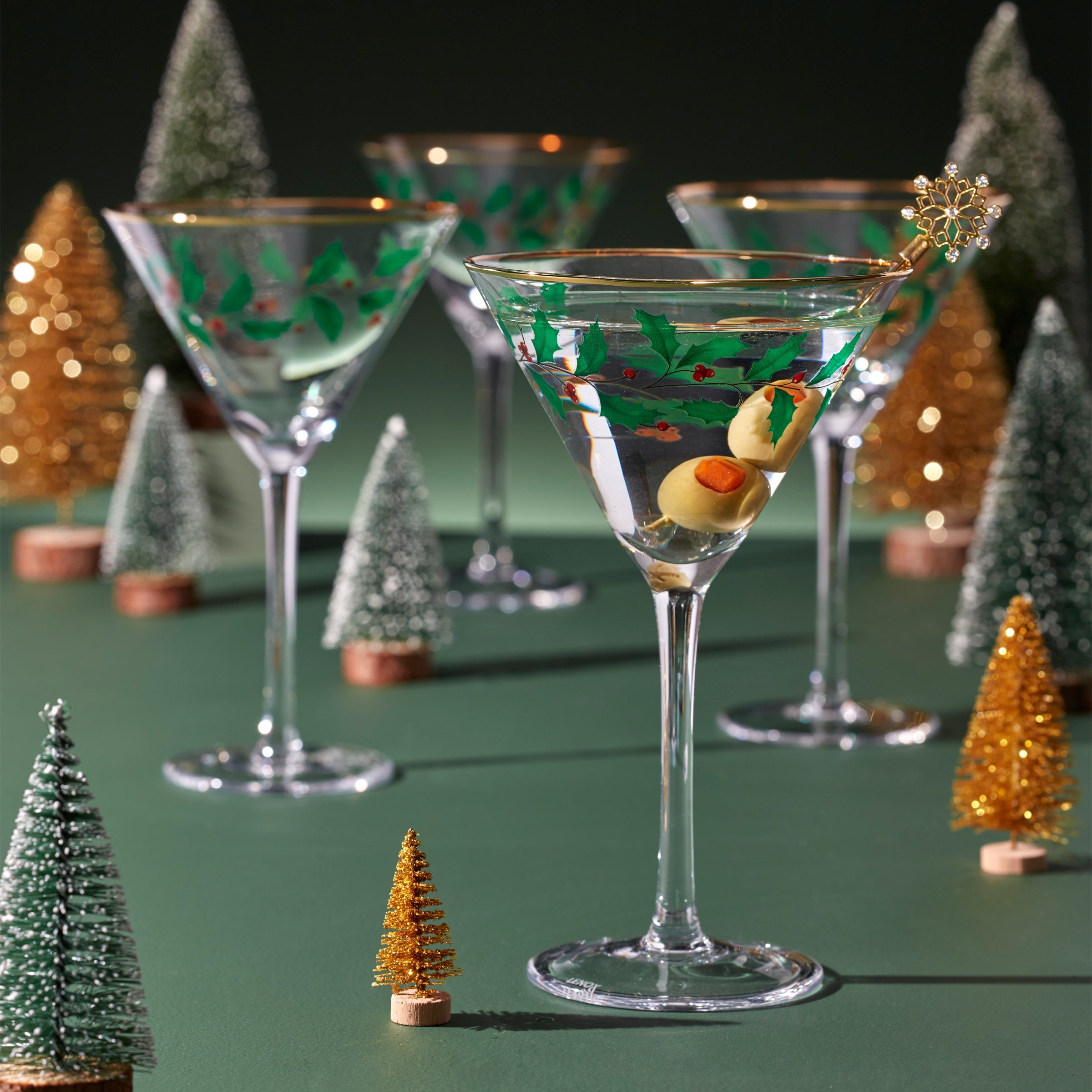 Holiday Martini Glasses. Set of 4 - Image 4
