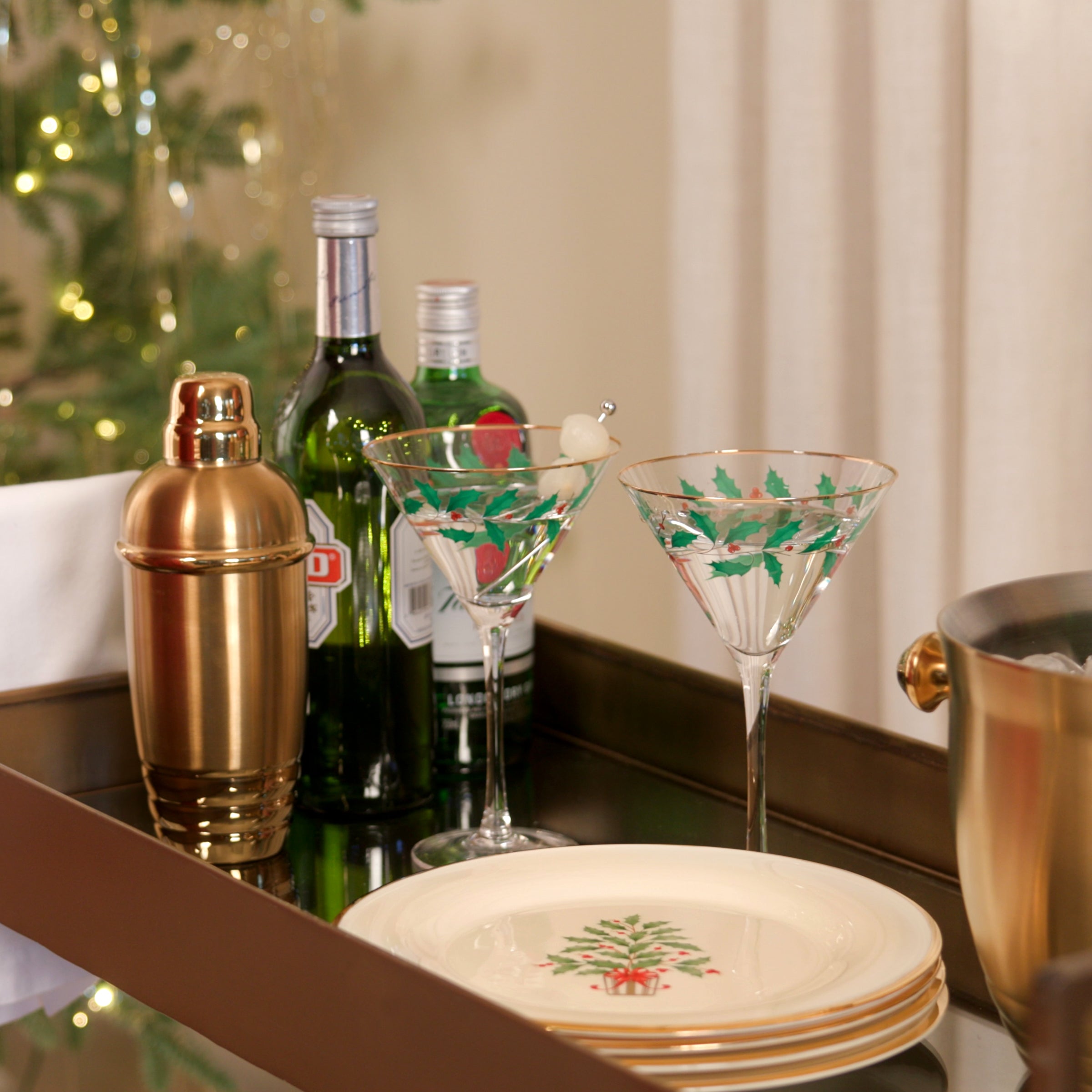 Holiday Martini Glasses. Set of 4 - Image 3