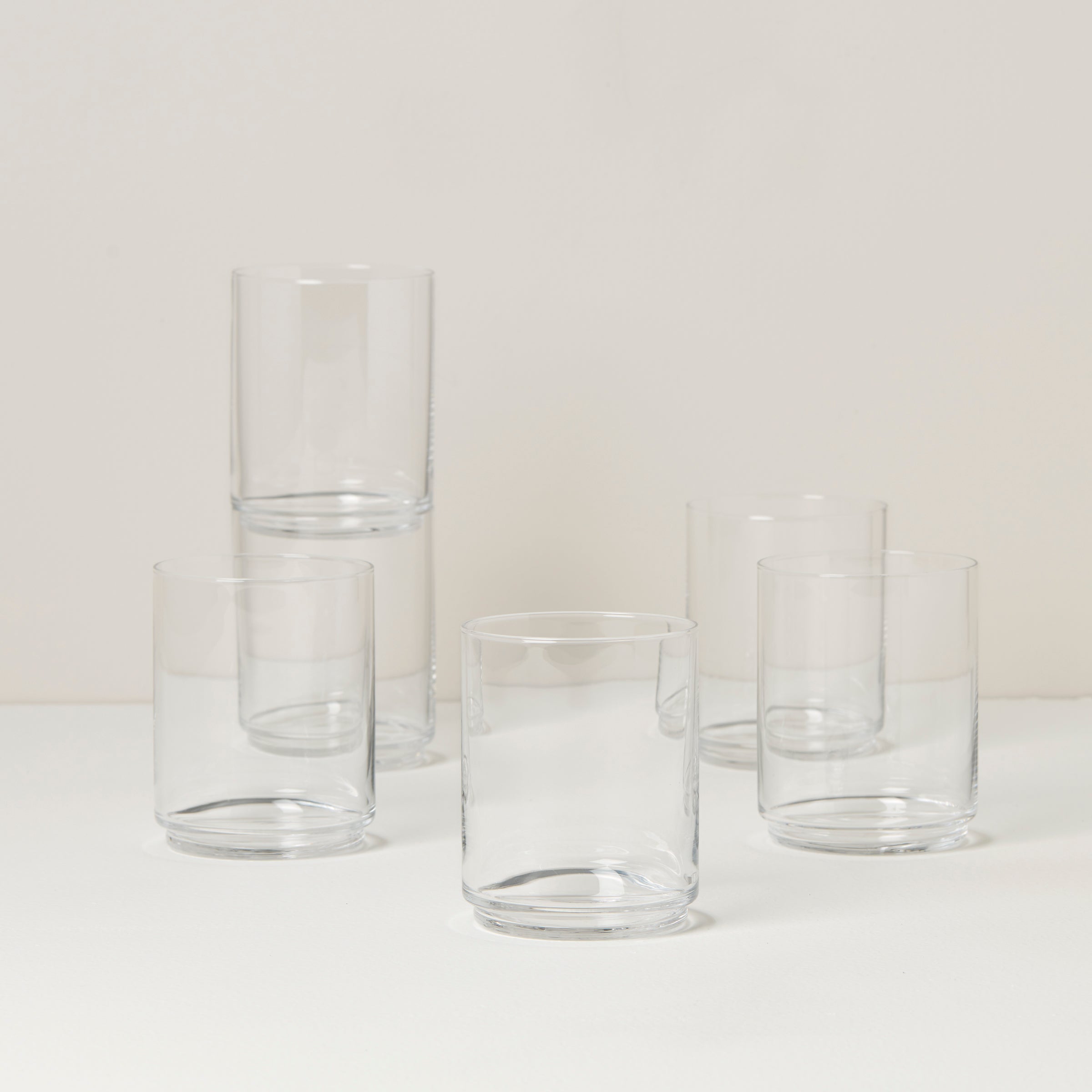 Tuscany Classics Stackable Clear Tall Glasses. Set of 6