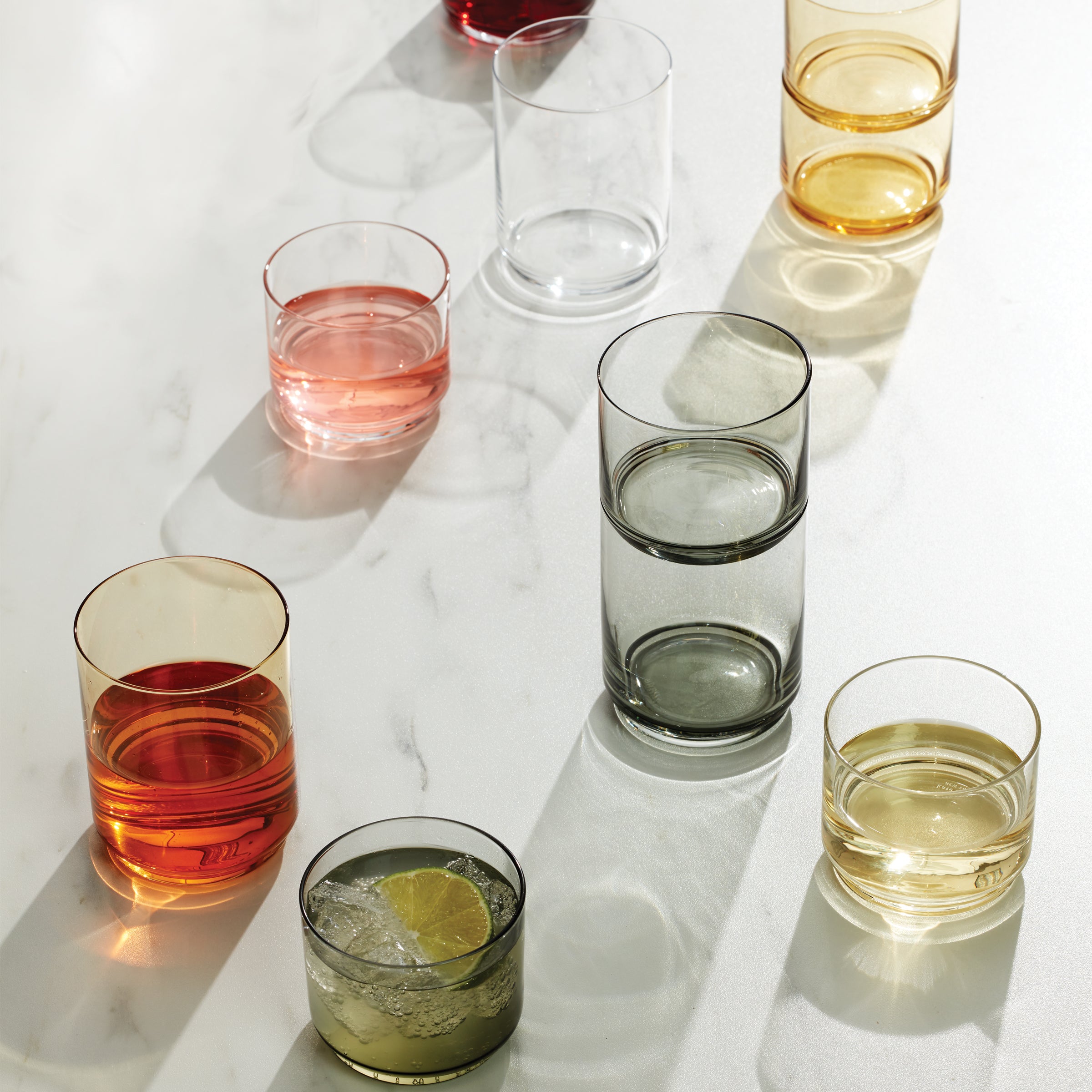 Tuscany Classics Stackable Smoke Tall Glasses. Set of 4 - Image 5