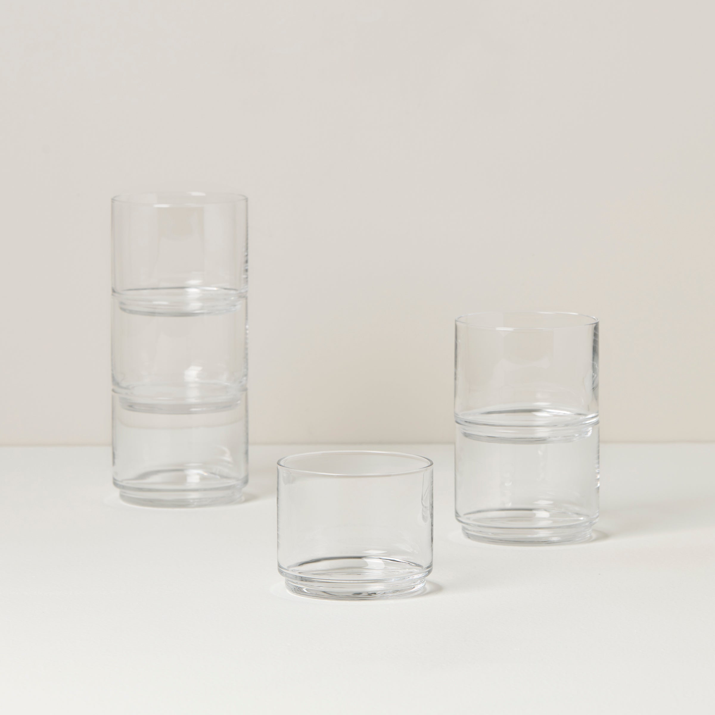 Tuscany Classics Stackable Clear Short Glasses. Set of 6