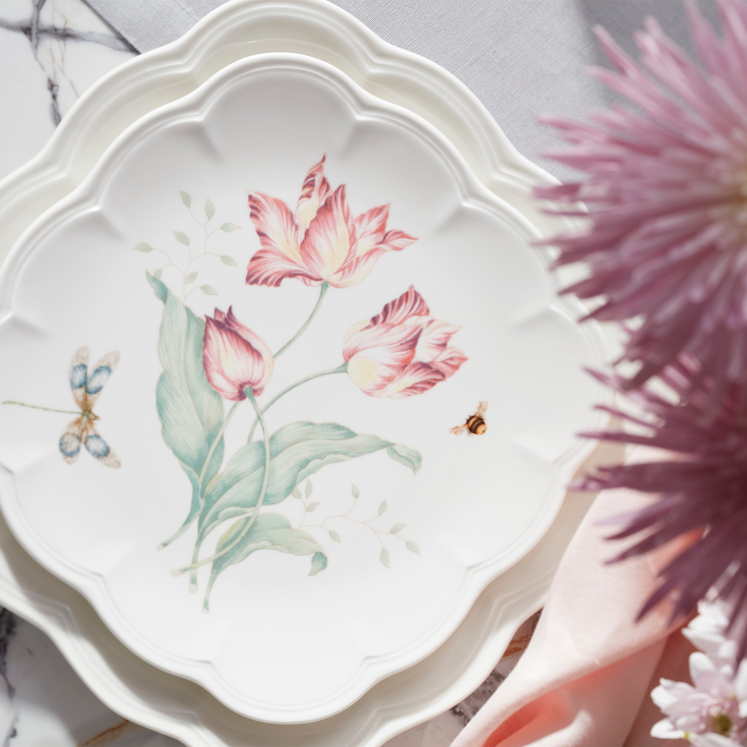 Butterfly Meadow Square Accent Plates. Set of 4 - Image 3