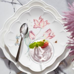 Alternative view of Butterfly Meadow Square Accent Plates. Set of 4