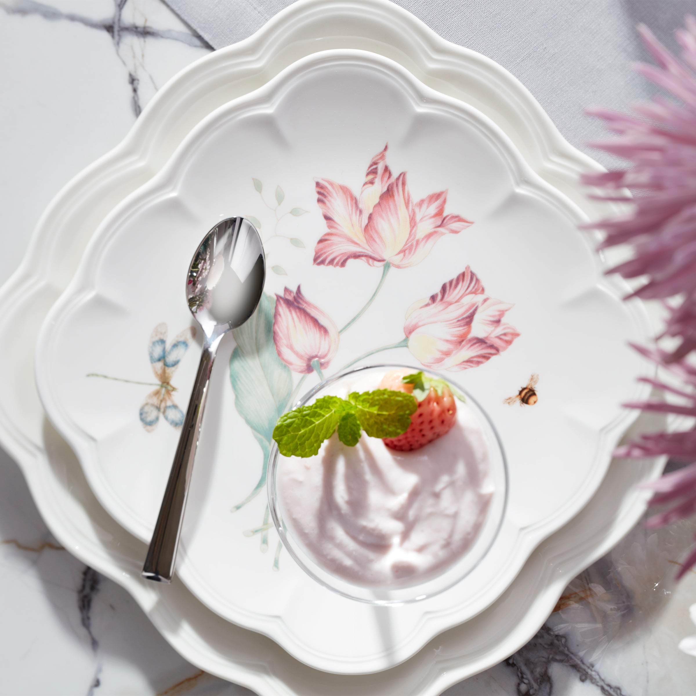 Butterfly Meadow Square Accent Plates. Set of 4 - Image 2