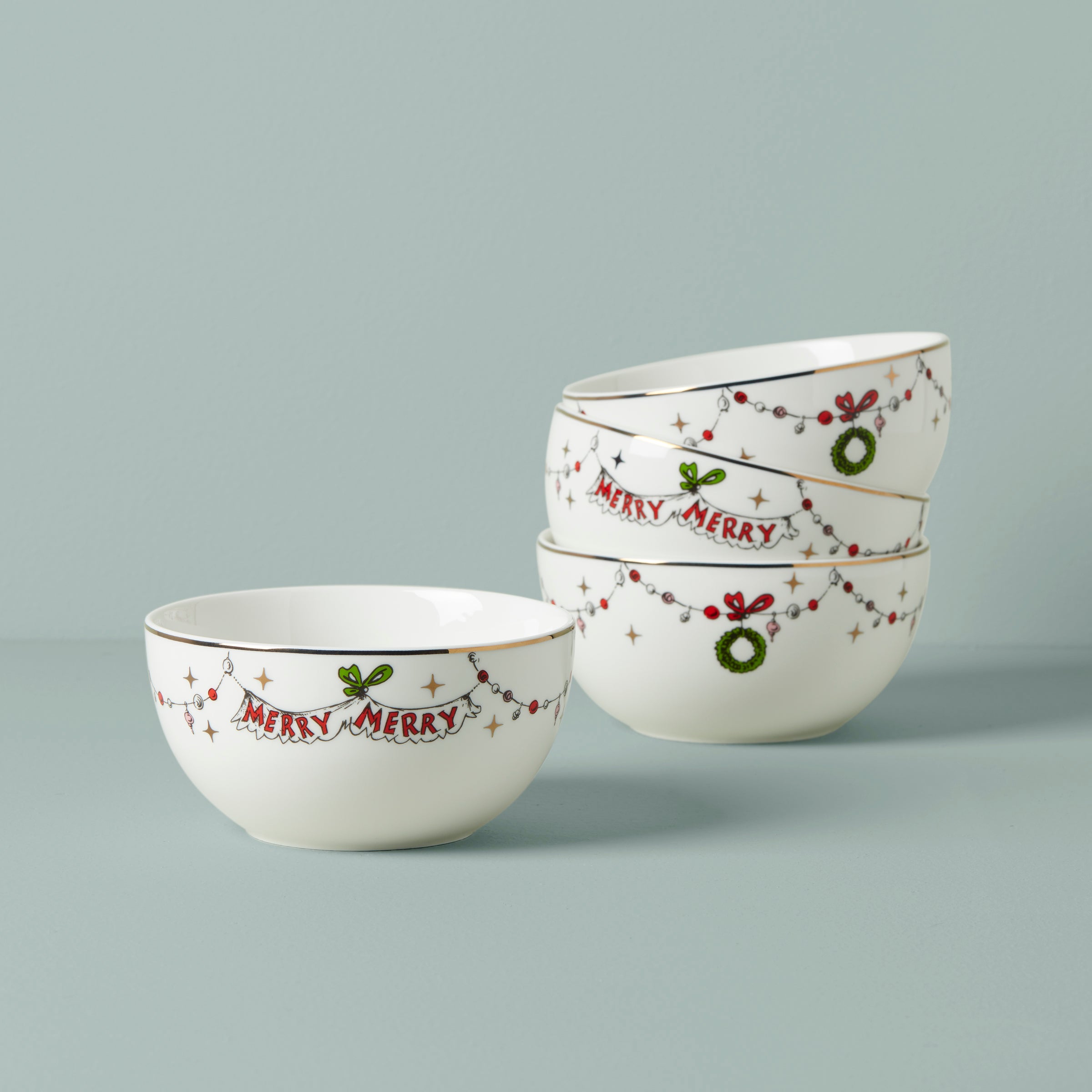 Merry Grinchmas All-Purpose Bowls. Set of 4 Assorted