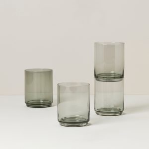 Tuscany Classics Stackable Smoke Tall Glasses. Set of 4