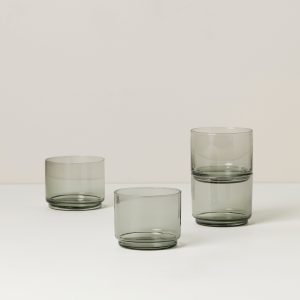 Tuscany Classics Stackable Smoke Short Glasses. Set of 4