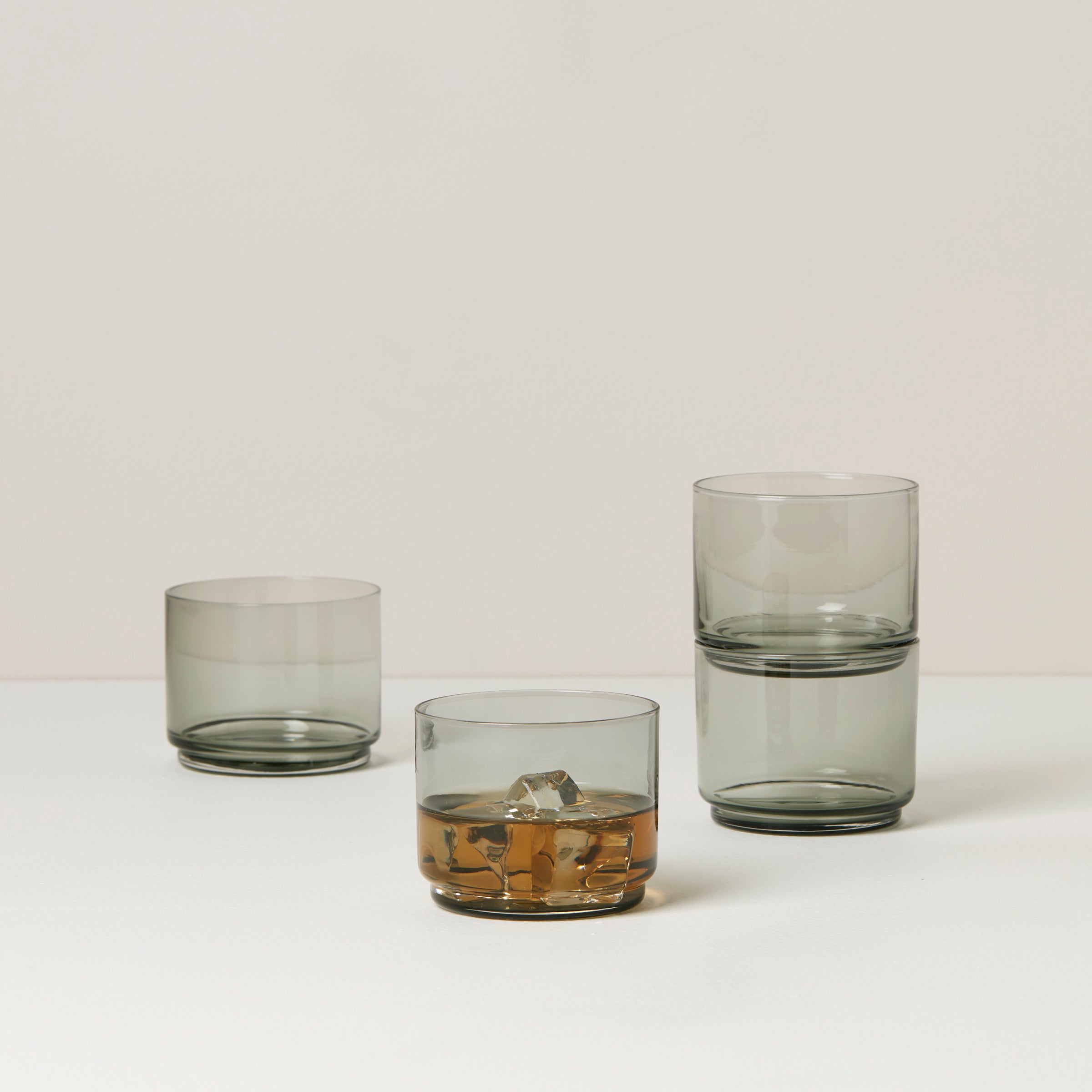 Tuscany Classics Stackable Smoke Short Glasses. Set of 4 - Image 2