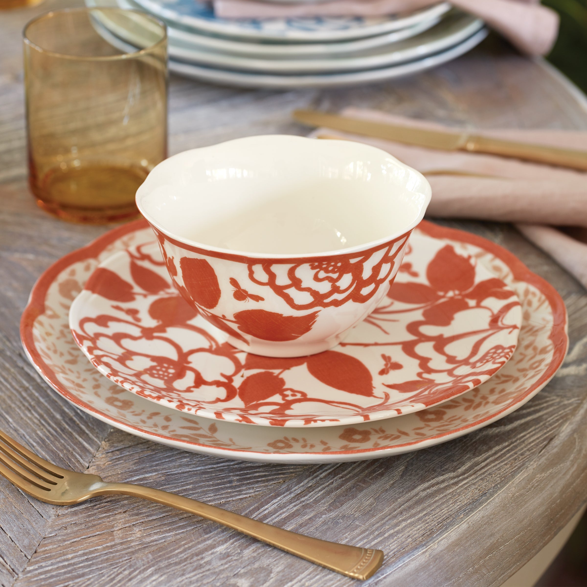 Butterfly Meadow Cottage Saffron Rice Bowls. Set of 4 - Image 3