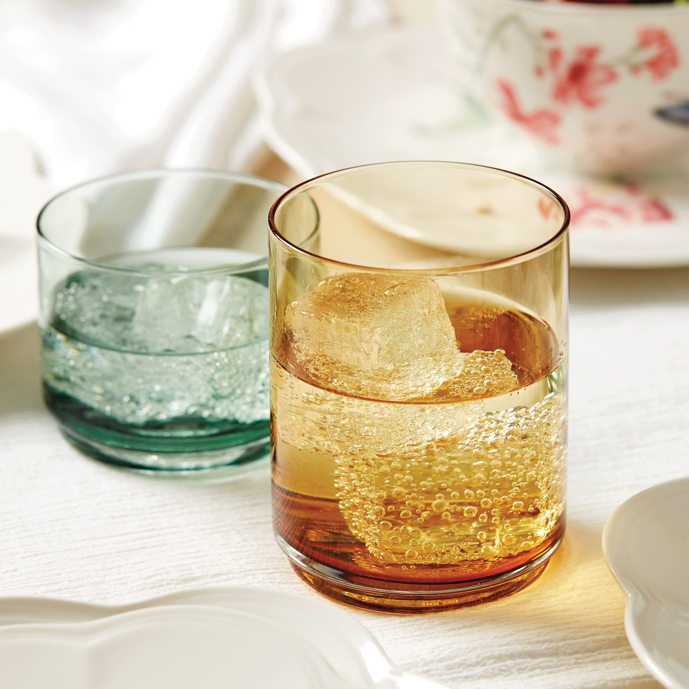 Tuscany Classics Stackable Amber Short Glasses. Set of 4 - Image 11