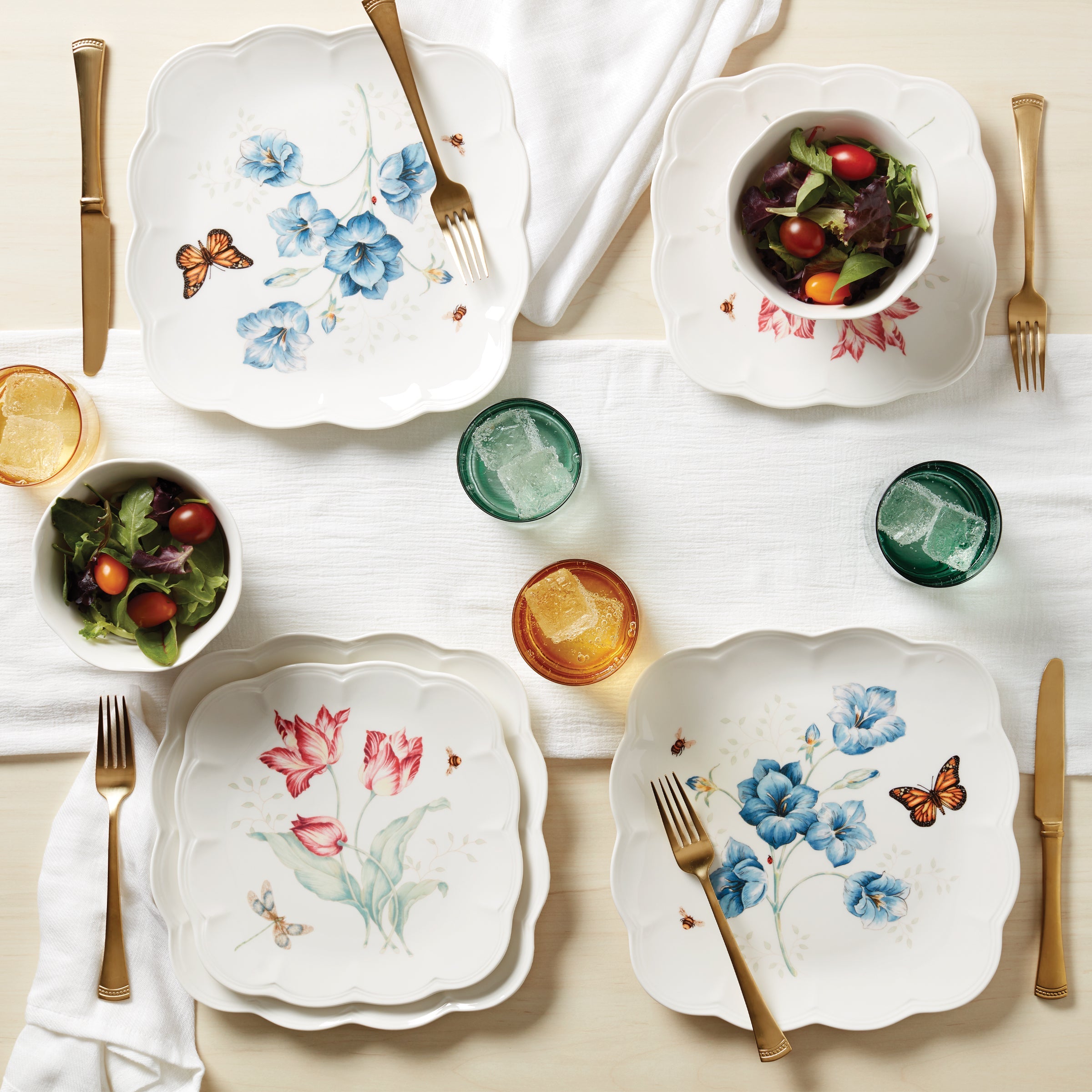 Butterfly Meadow Square Accent Plates. Set of 4 - Image 6