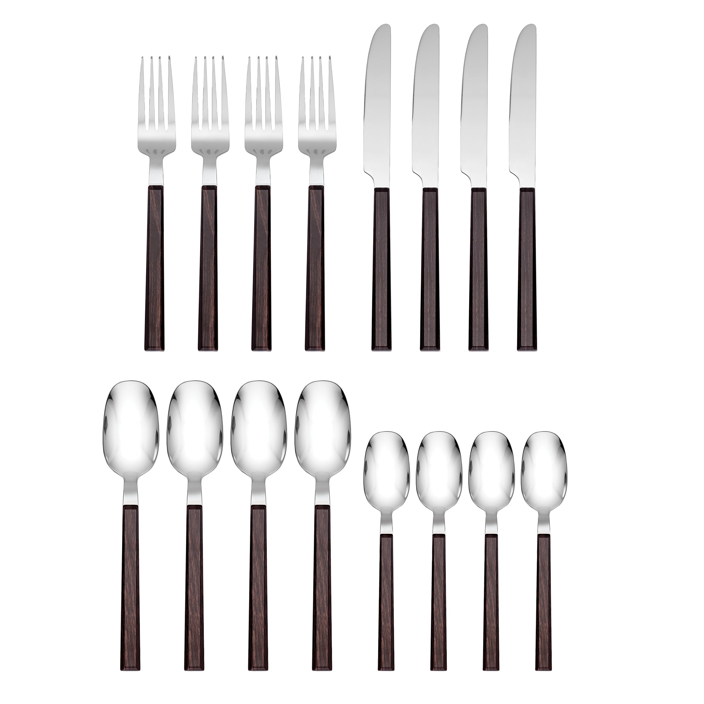 Henley Brown 16-Piece Flatware Set - Image 4