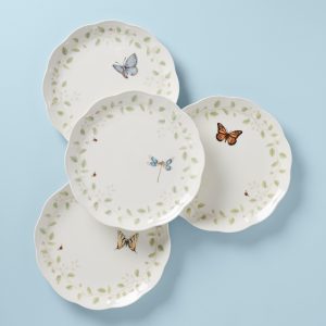 Butterfly Meadow Vines Dinner Plates. Set of 4
