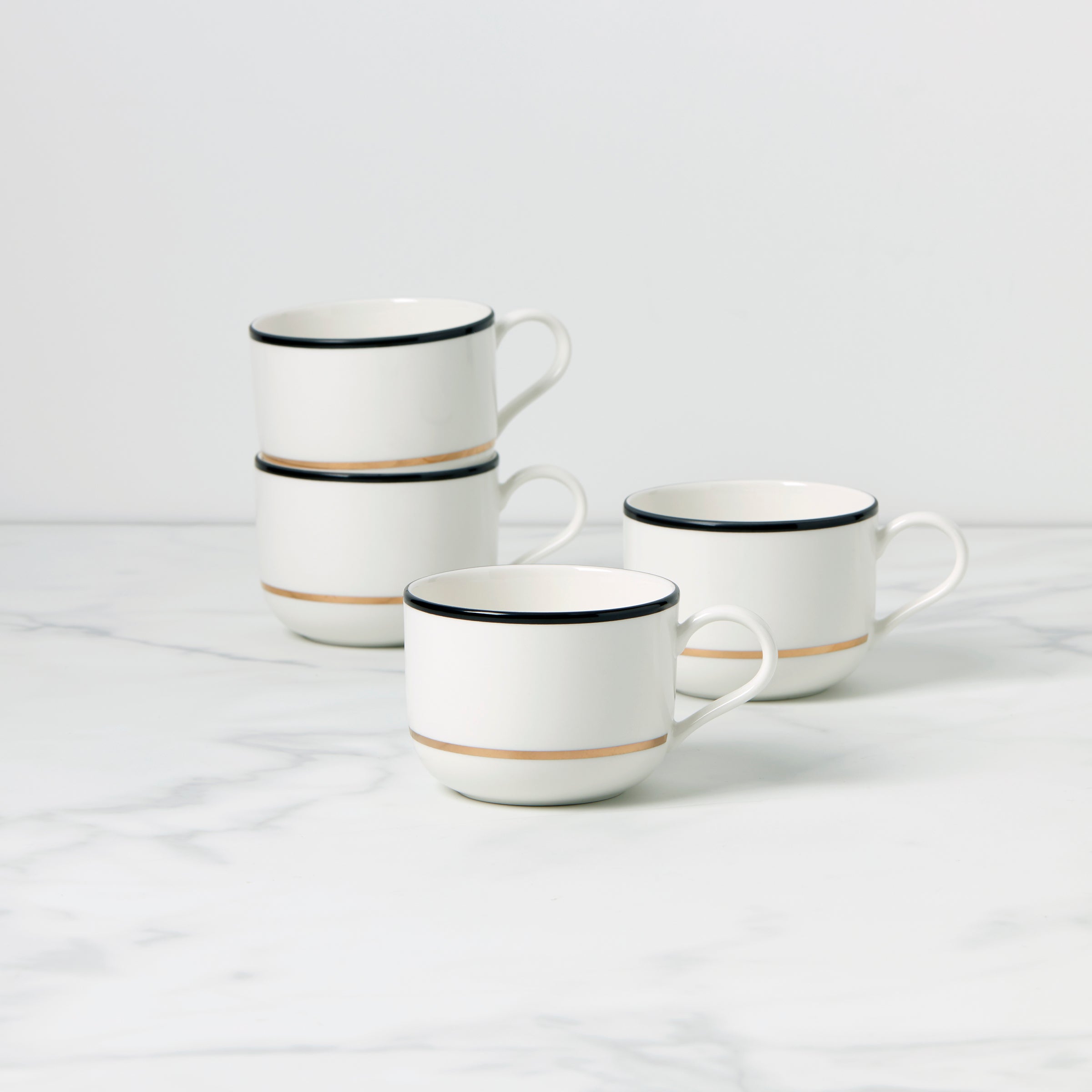 Make It Pop Black & White Mugs. Set of 4