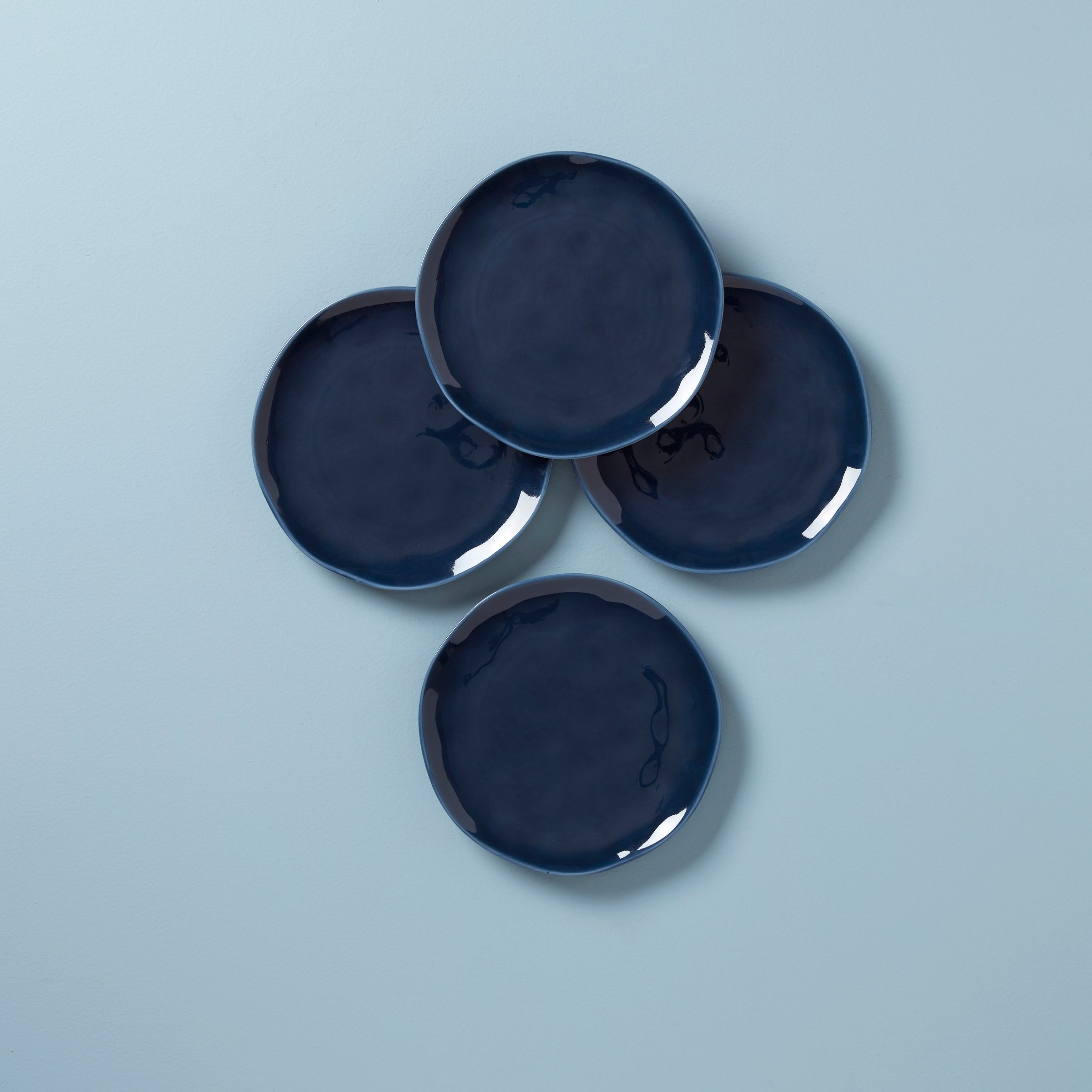 Bay Colors Blue Accent Plates. Set of 4