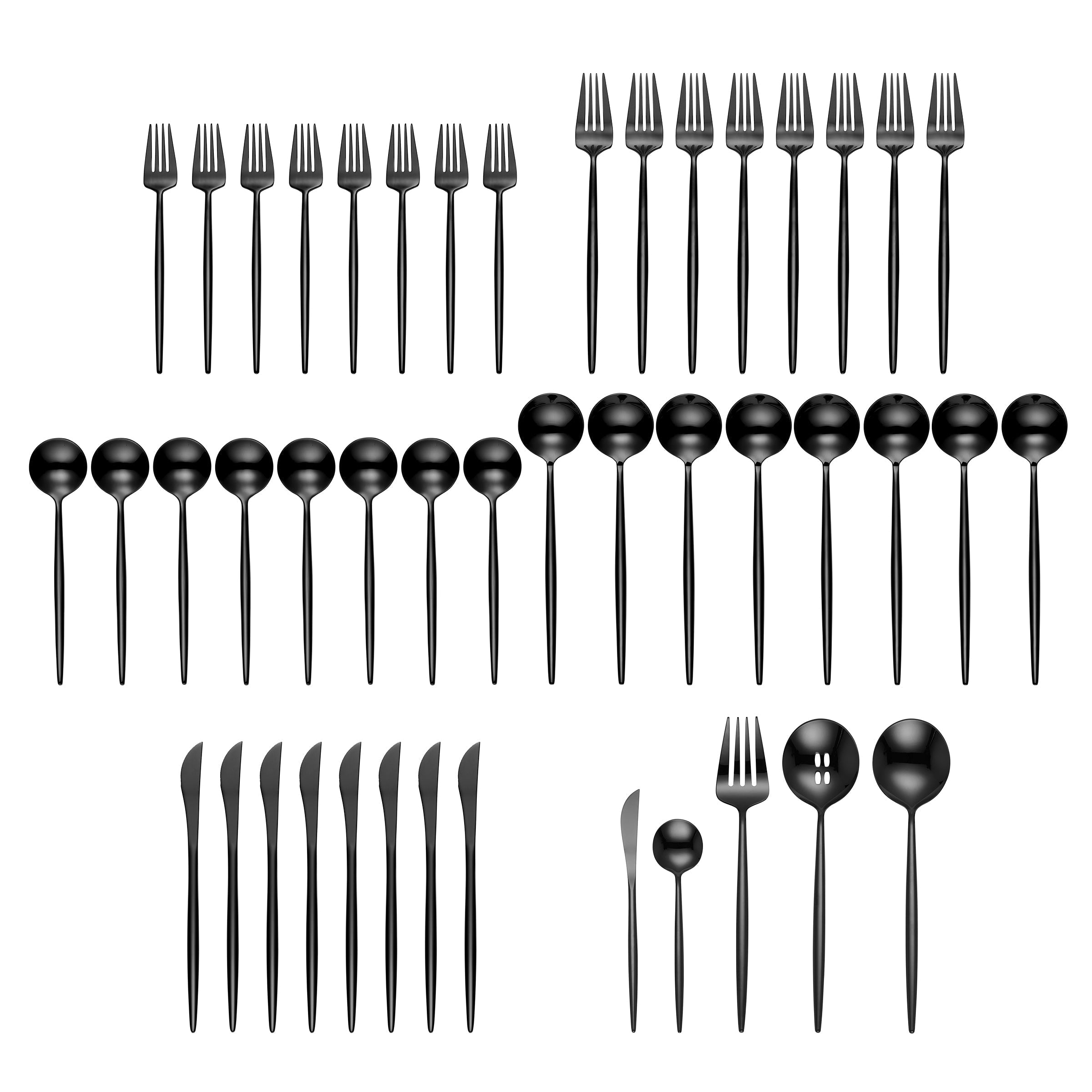 Zephyr Black Mirror 45-Piece Flatware Set - Image 3