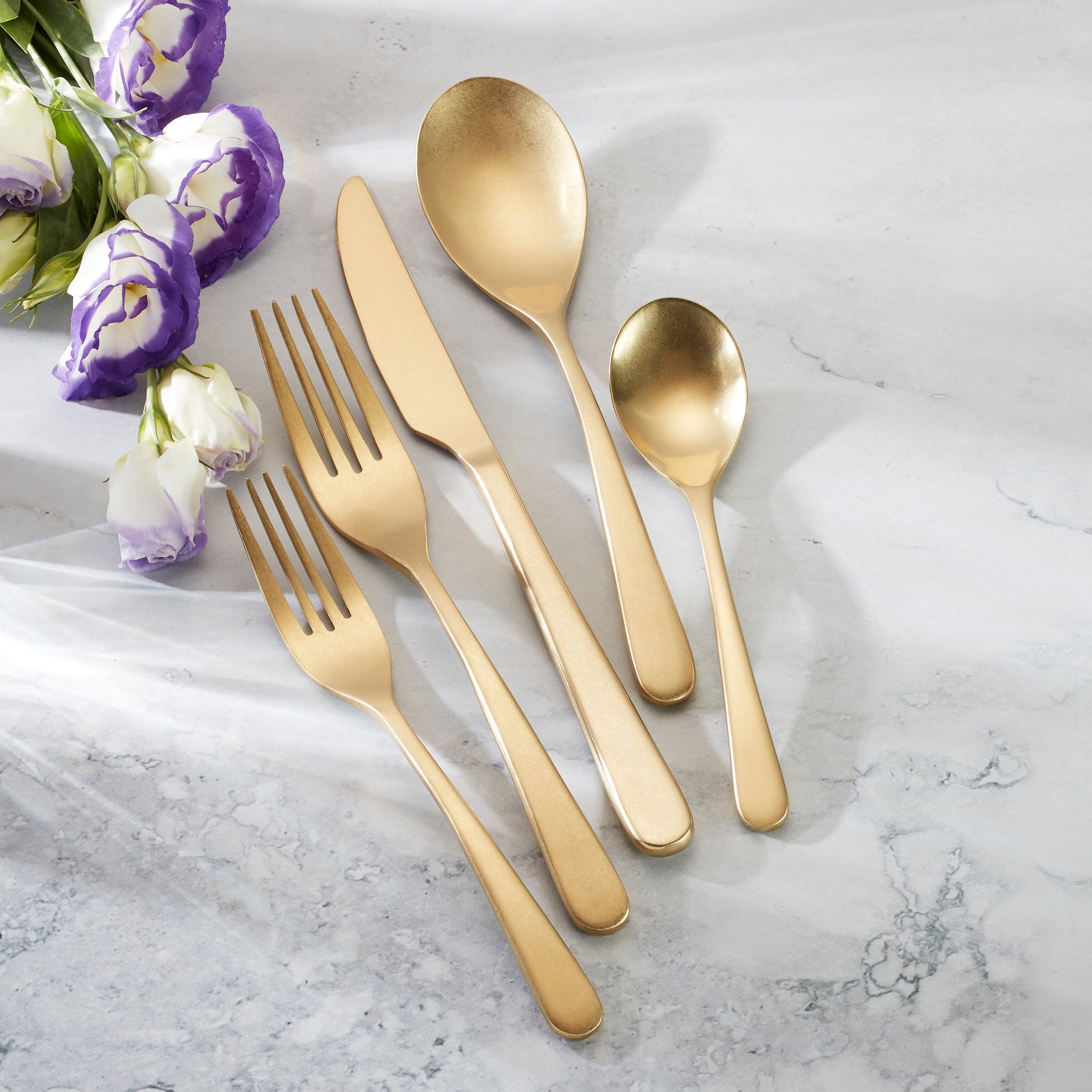 Kenbrook Champagne Vintage 20-Piece Flatware Set - Image 2