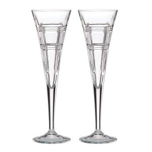 Hudson Crystal Toasting Flutes. Set of 2