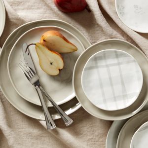 Alternative view of Bay Colors Grey Accent Plates. Set of 4