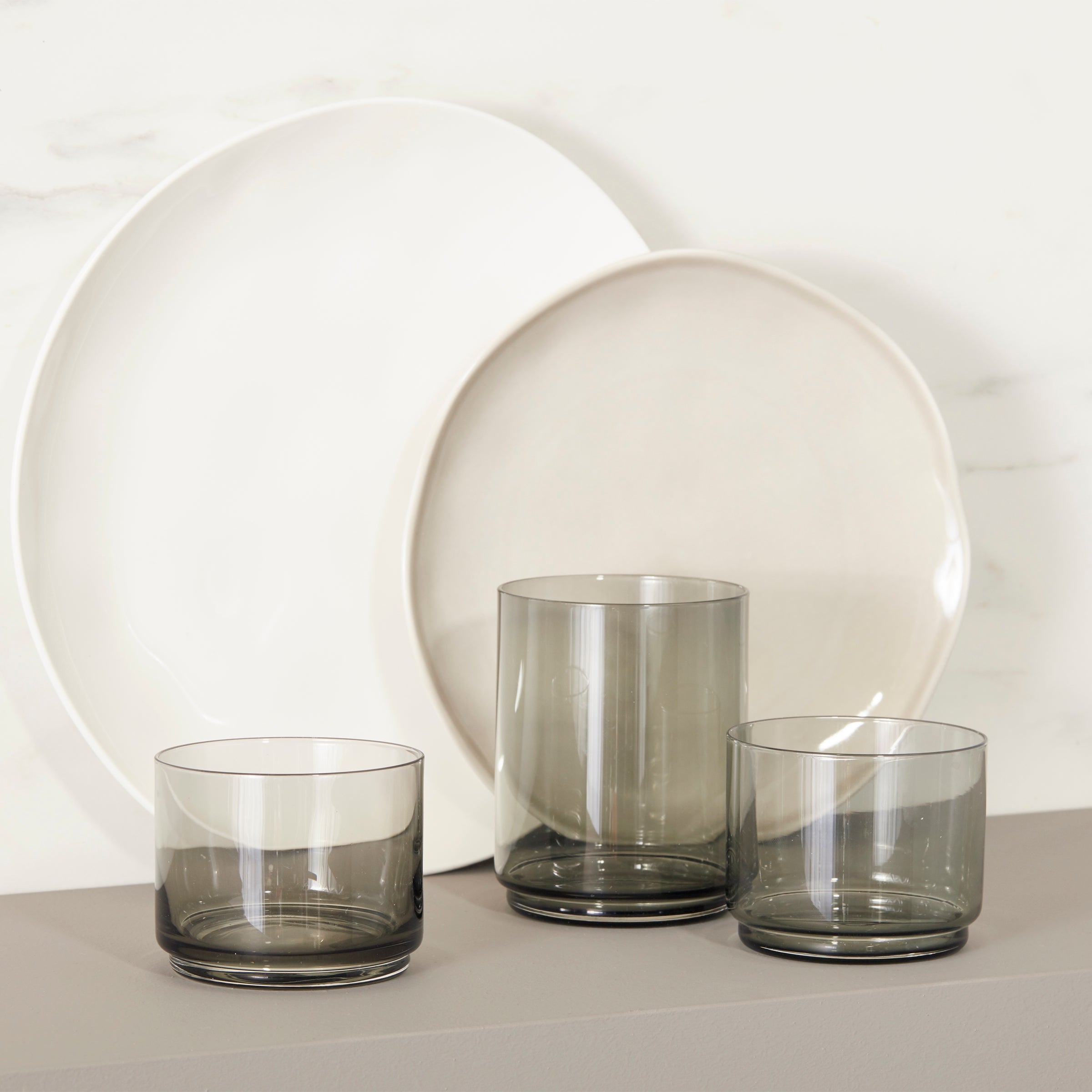 Tuscany Classics Stackable Smoke Tall Glasses. Set of 4 - Image 8