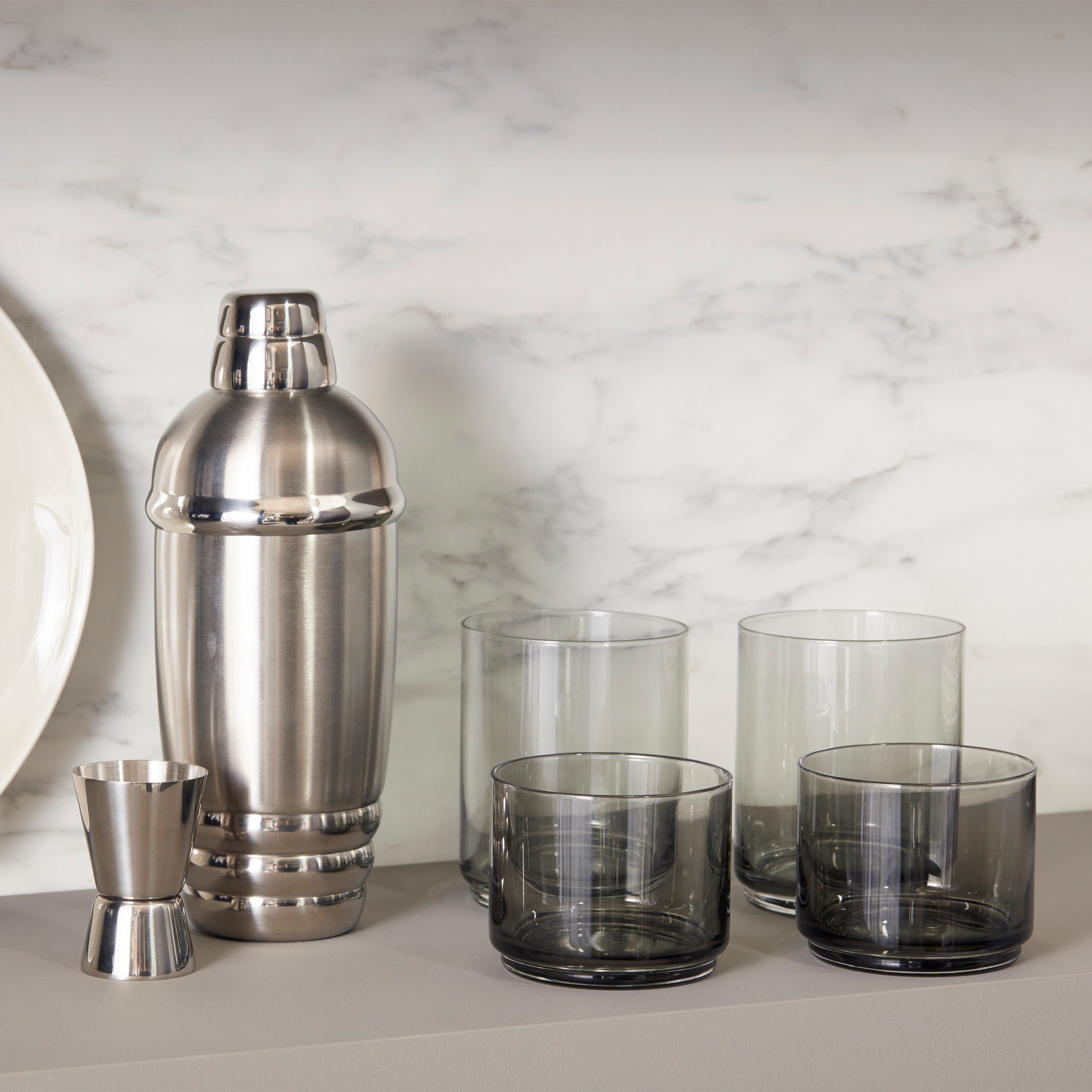 Tuscany Classics Stackable Smoke Tall Glasses. Set of 4 - Image 6