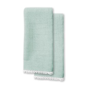 Alternative view of French Perle Ice Blue Napkin. Set of 2