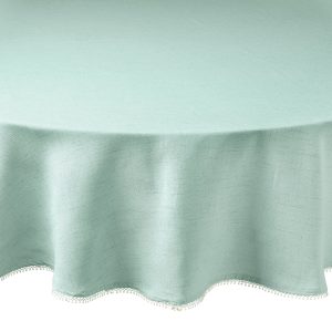 French Perle Ice Blue 70x70 Round Tablecloth