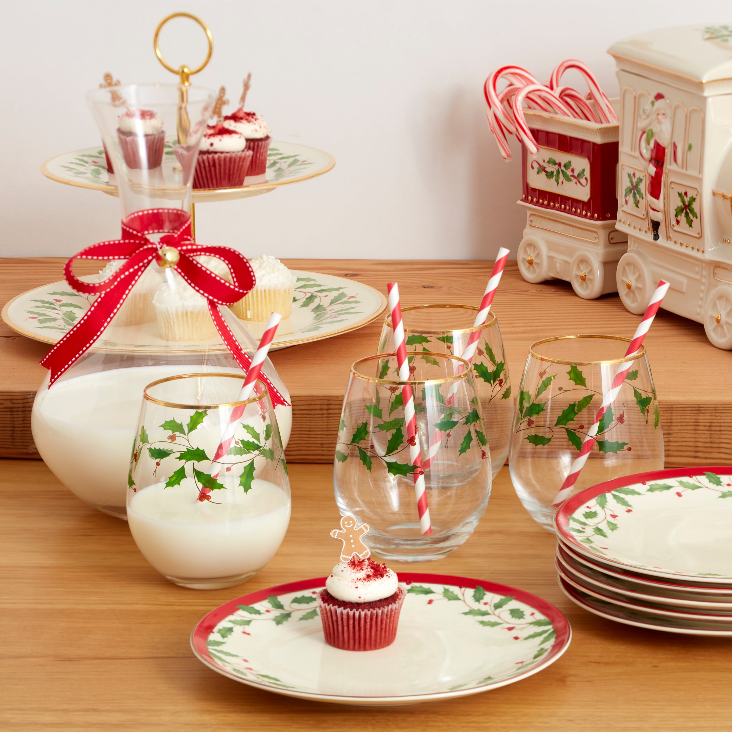 Holiday Stemless Wine Glasses. Set of 4 - Image 3