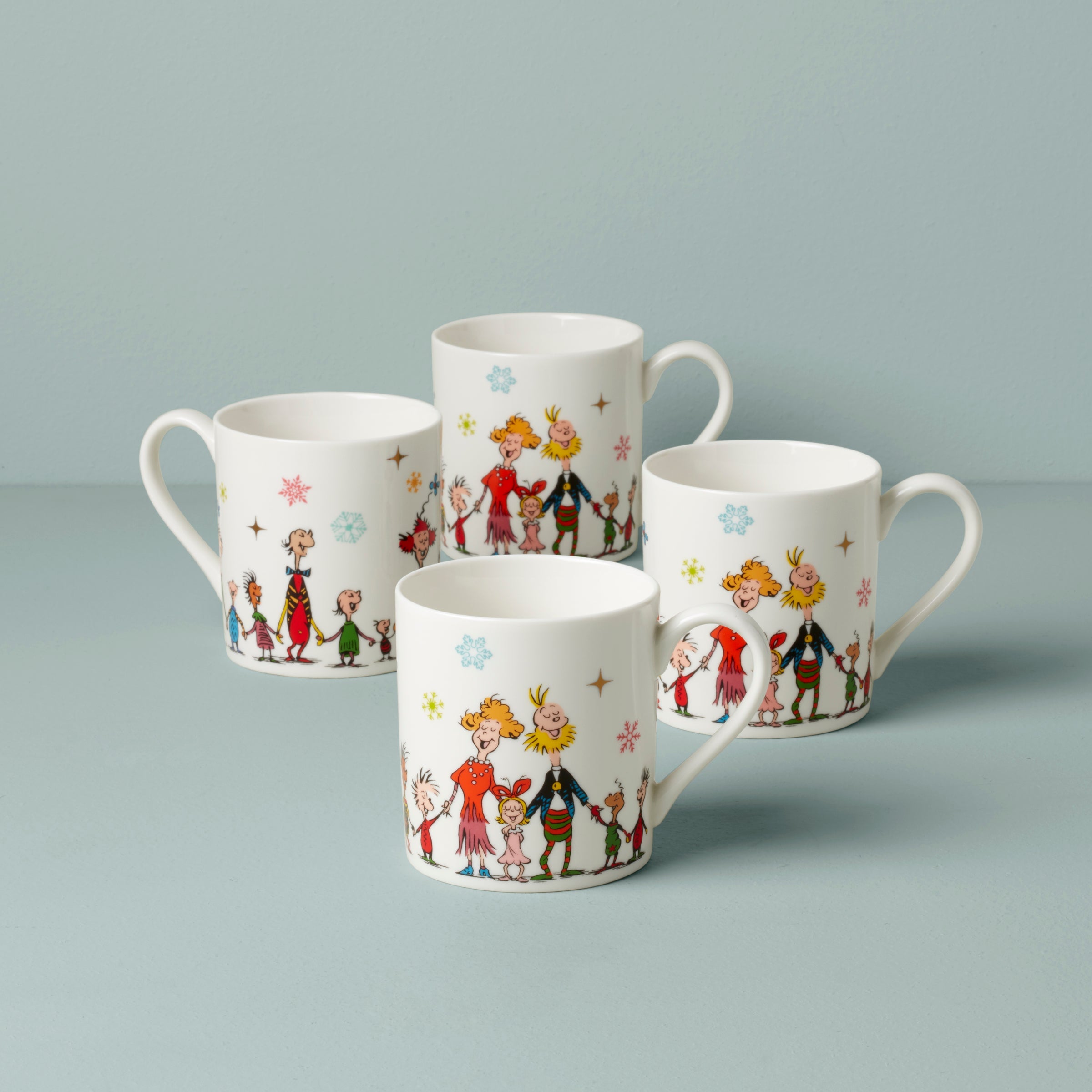 Merry Grinchmas Mugs. Set of 4