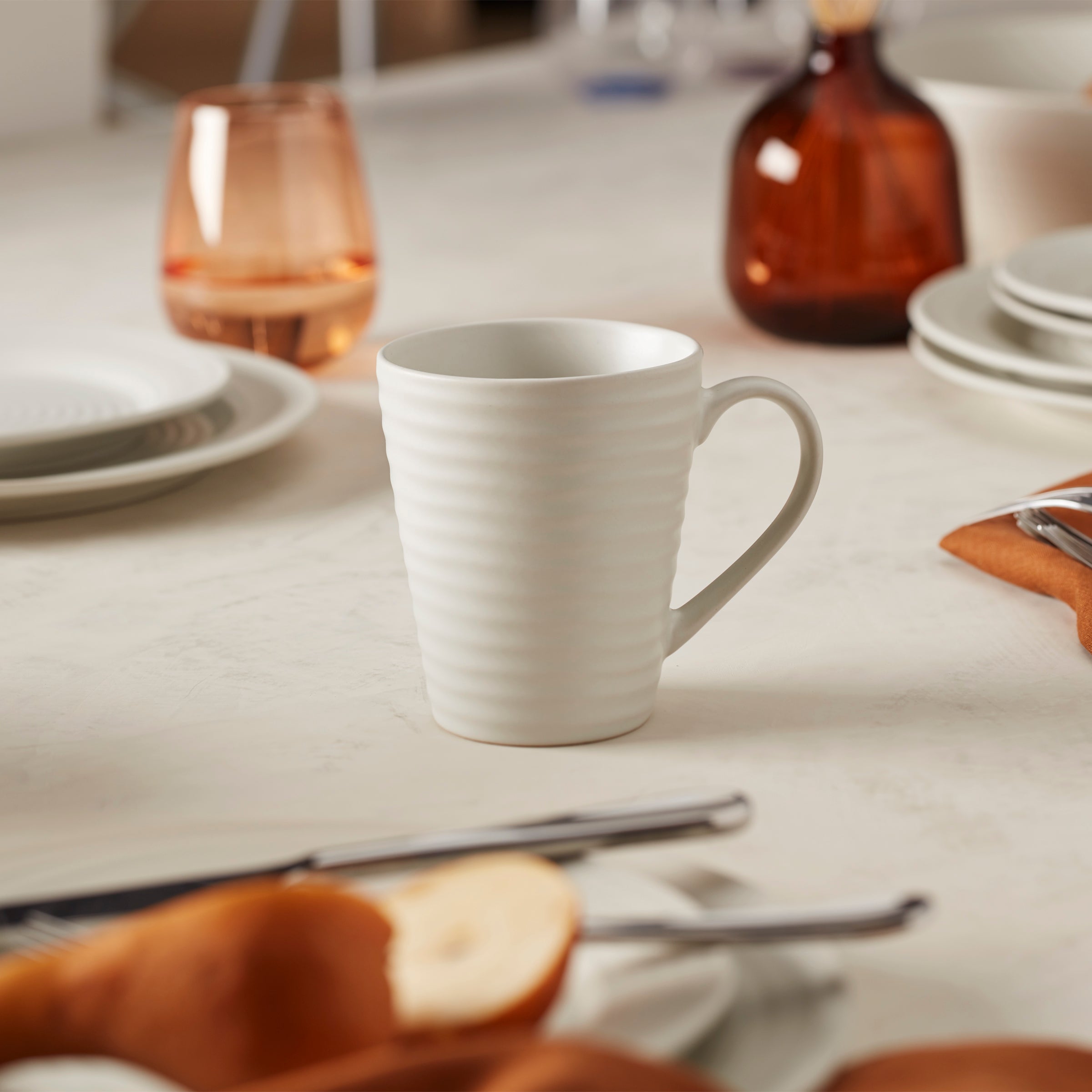 Ridge White Mugs. Set of 4 - Image 2
