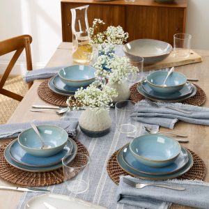 Alternative view of Organic Shades Blue 18-Piece Dinnerware Set
