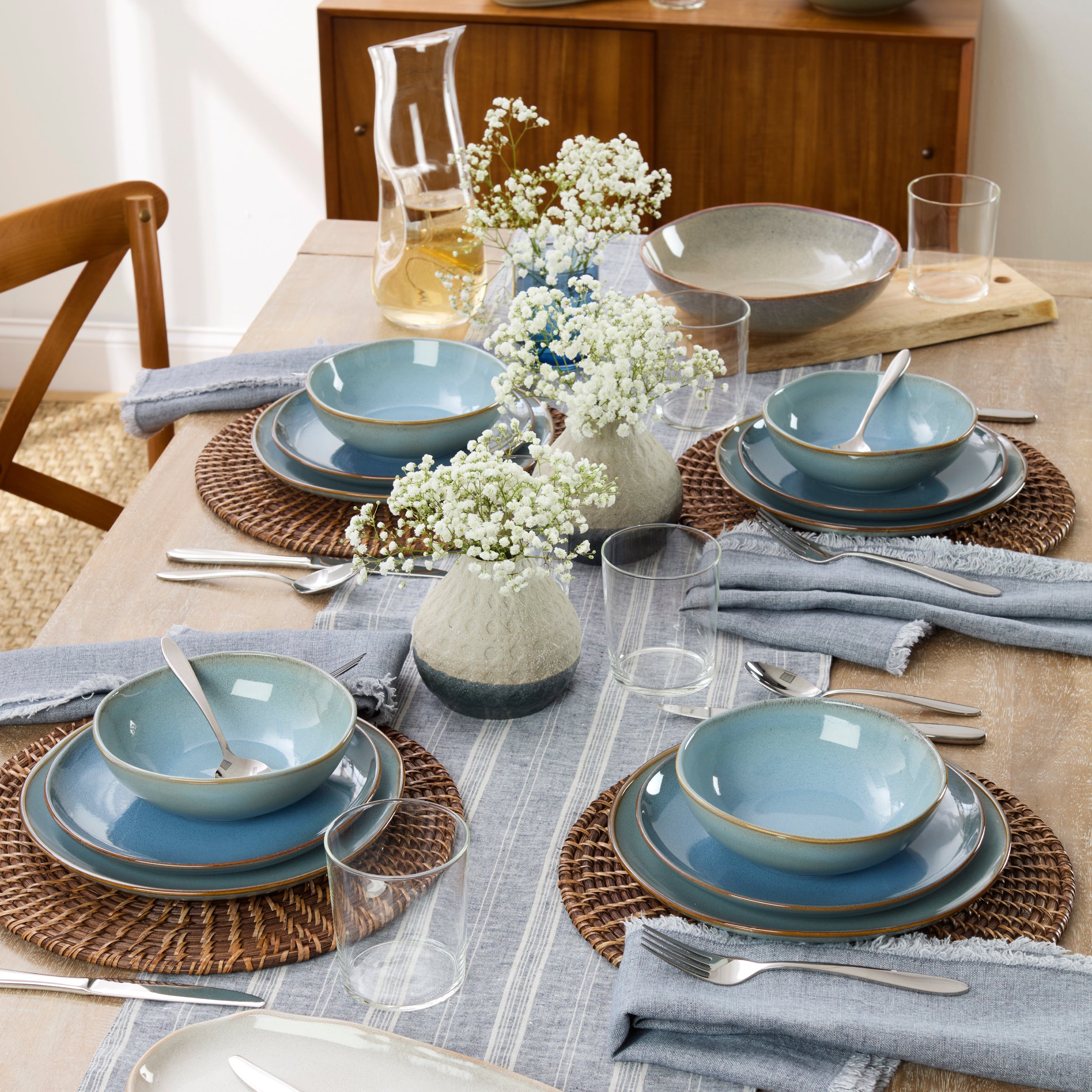 Organic Shades Blue 18-Piece Dinnerware Set - Image 2