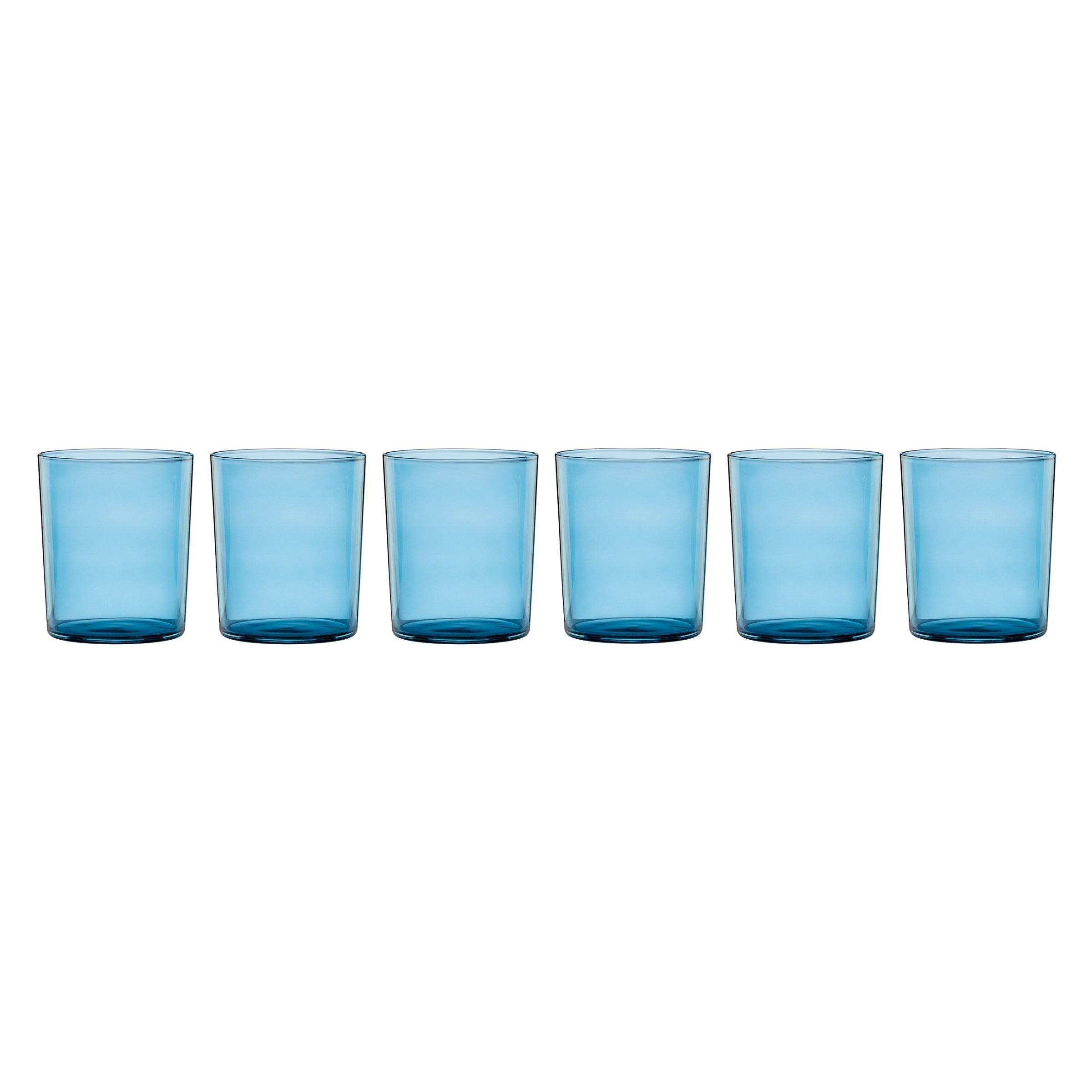 Stackable Blue Tall Glasses. Set of 6