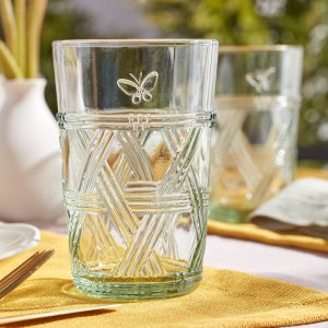 Alternative view of Butterfly Meadow Green Tall Glasses. Set of 4