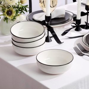 Alternative view of 24 Seven Black Rim 12-Piece Dinnerware Set