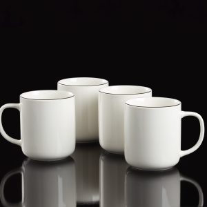 Alternative view of 24 Seven Black Rim Mugs. Set of 4