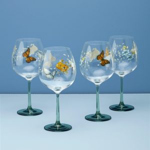 Butterfly Meadow Balloon Wine Glasses. Set of 4