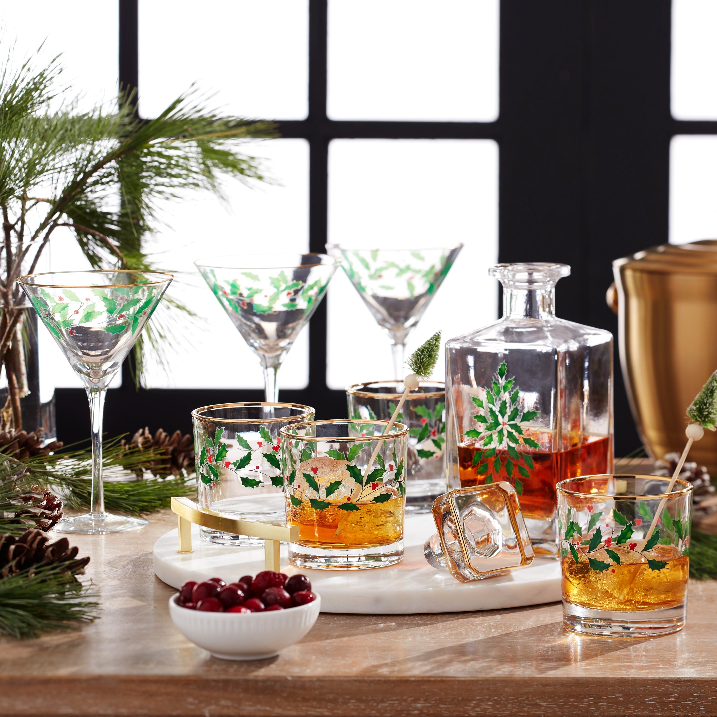 Holiday 5-Piece Decanter & Whiskey Glass Set - Image 3