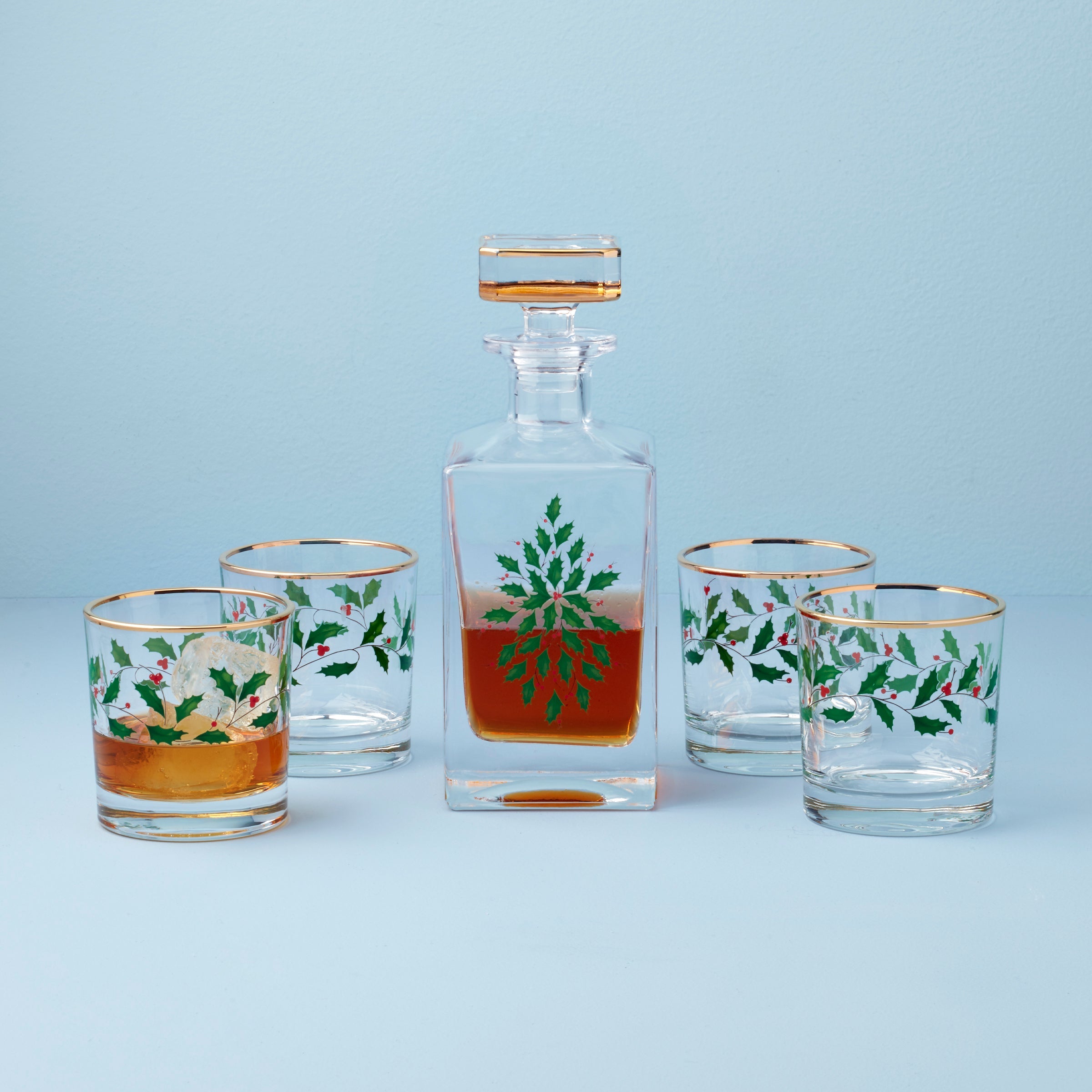 Holiday 5-Piece Decanter & Whiskey Glass Set - Image 2