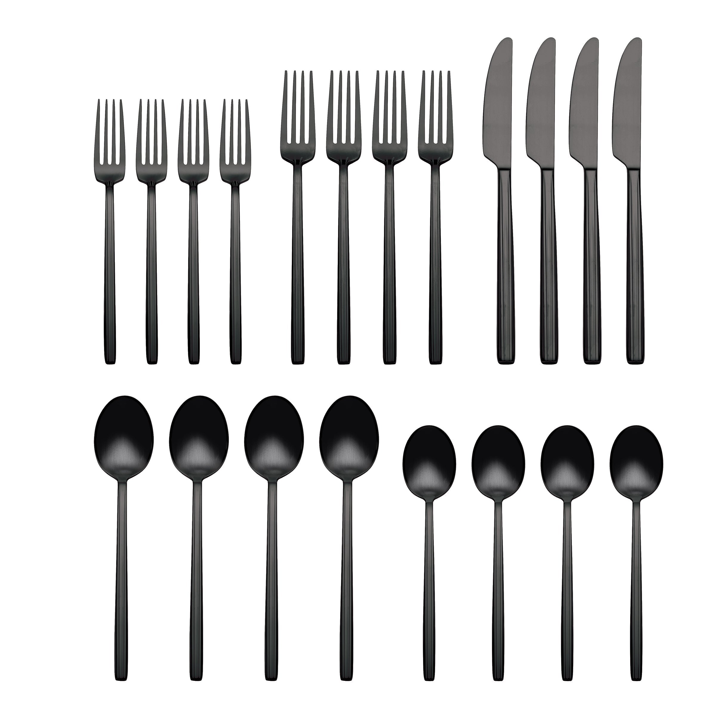 Dean Black Satin 20-Piece Flatware Set - Image 2